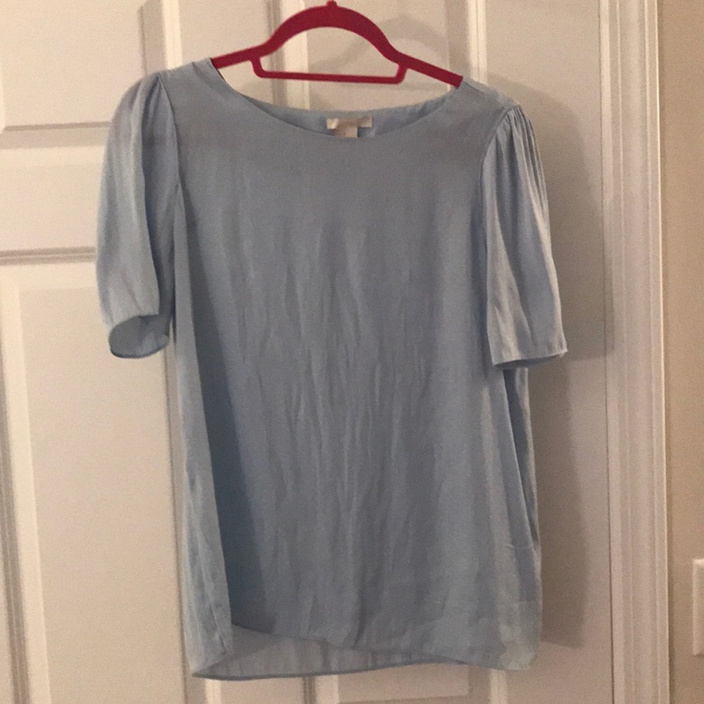 Light blue business blouse